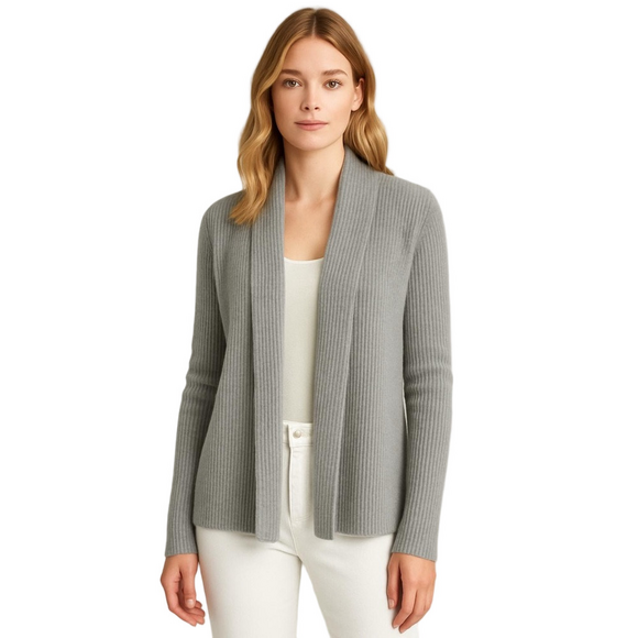 Talbots Cashmere Open Cardigan Sweater Gray Size Petite L - Picture 1 of 10